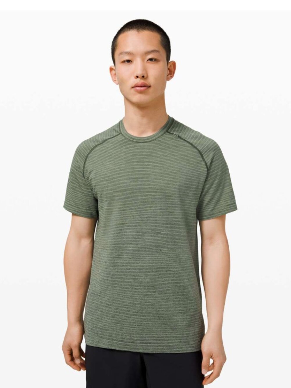 Lululemon Metal Vent Tech Short Sleeve 2.0 Green Stripe Large
